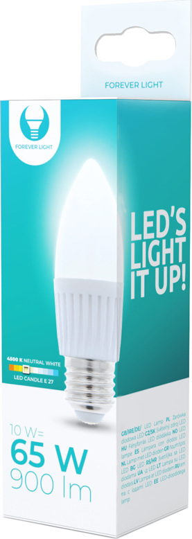 LED žárovka E27 C37 10W 230V 4500K 900lm keramická Forever Light