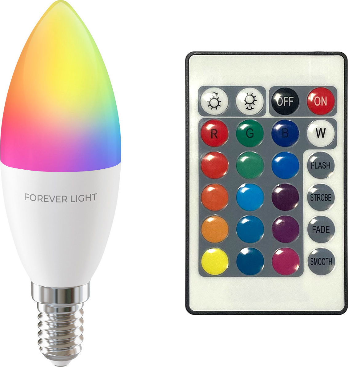 LED žárovka Forever Light RGB E14 C37 5W 500lm 4000K třída F