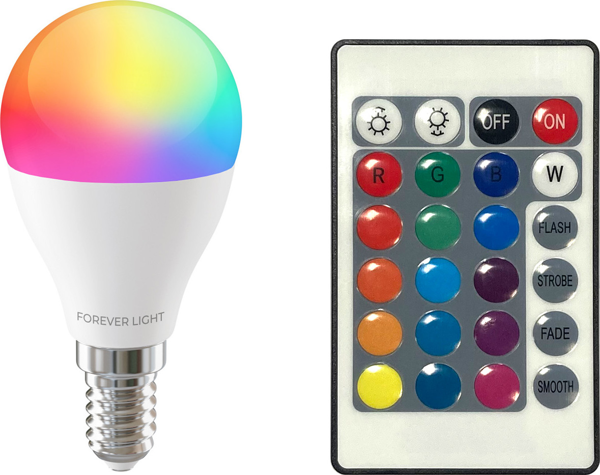 LED žárovka Forever Light RGB E14 G45 5W 500lm 4000K třída F