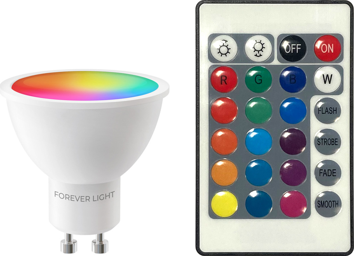 LED žárovka Forever Light RGB GU10 4,8W 440lm 4000K třída F