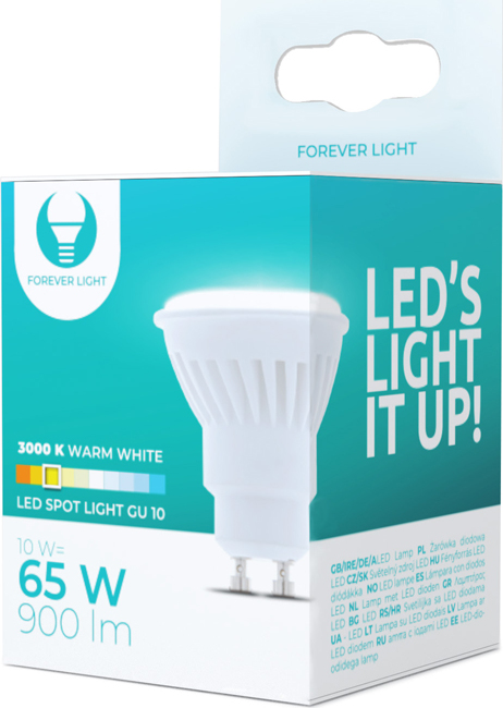 LED žárovka GU10 10W 230V 3000K 900lm keramická Forever Light