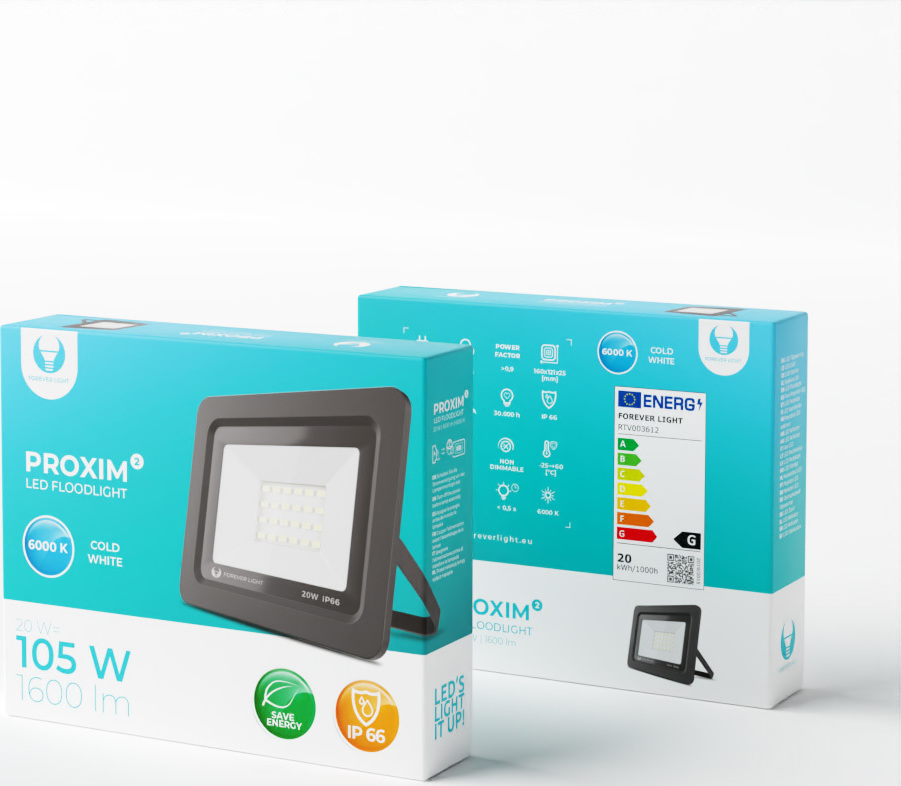 LED světlomet PROXIM II 20W |6000K| IP66 Forever Light