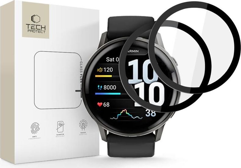 Hybridní sklo TECH-PROTECT GLASS FLEX+ 2-PACK GARMIN VENU 4 (45 MM) BLACK