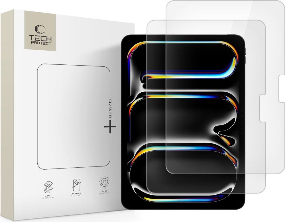 Tvrzené sklo TECH-PROTECT GLASS FIT+ 2-PACK IPAD PRO 11” 5 / 6 / 2024-2025 CLEAR