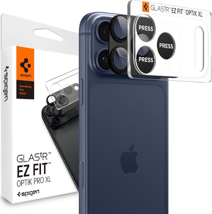 Ochranné sklo na čočku fotoaparátu SPIGEN OPTIK PRO XL GLAS.TR ”EZ FIT” CAMERA PROTECTOR IPHONE 17 PRO BLACK