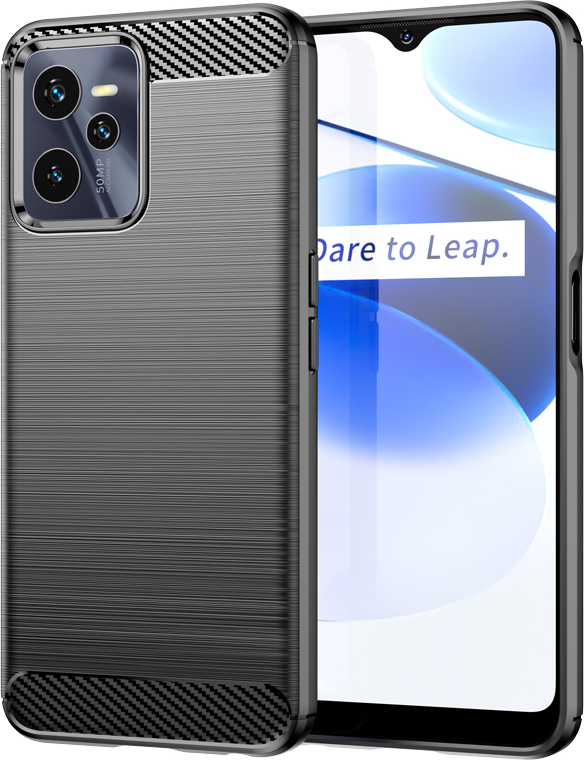 Silikonové pouzdro Carbon Case pro Realme C35, flexibilní, karbonové, černé