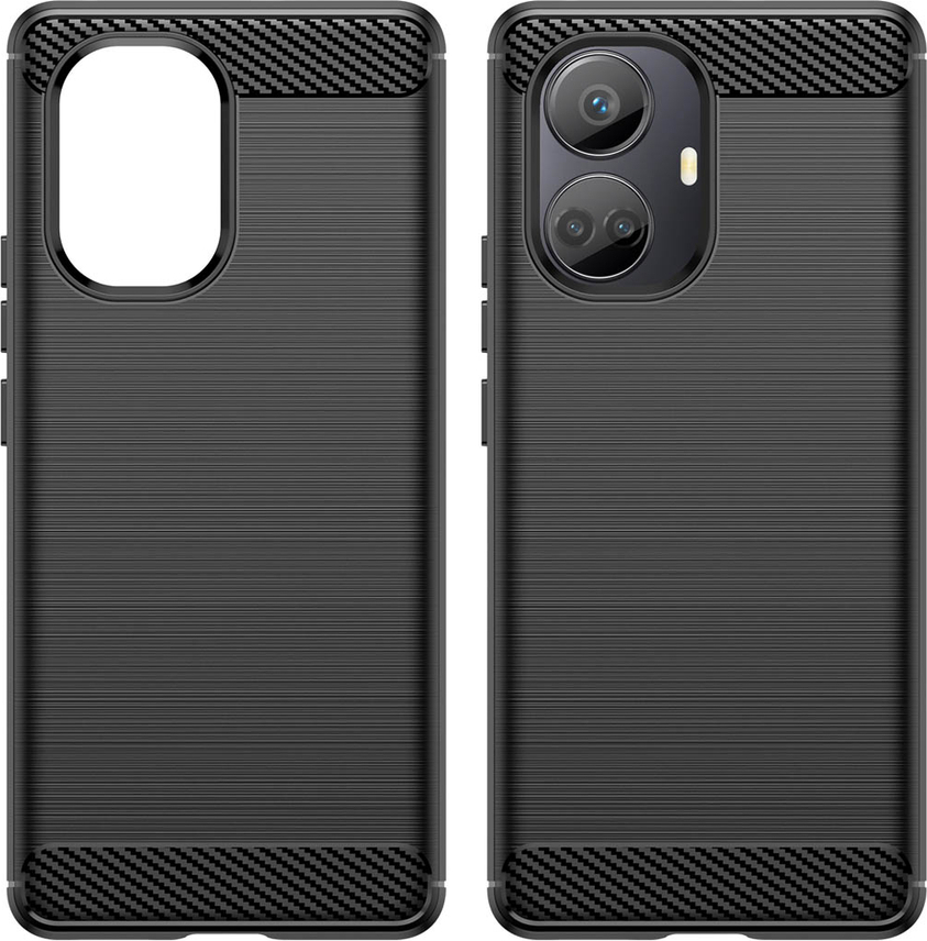 Silikonové pouzdro Carbon Case pro Realme 10 Pro+, černé