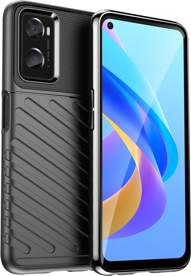 Flexibilní obrněný kryt Thunder Case pro Oppo A76 / Oppo A36 / Realme 9i, černý