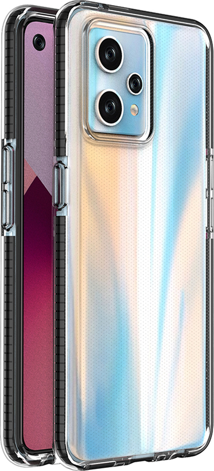 Silikonový kryt s pružinovým krytem pro Realme 9 Pro+ / Realme 9 s rámečkem černý