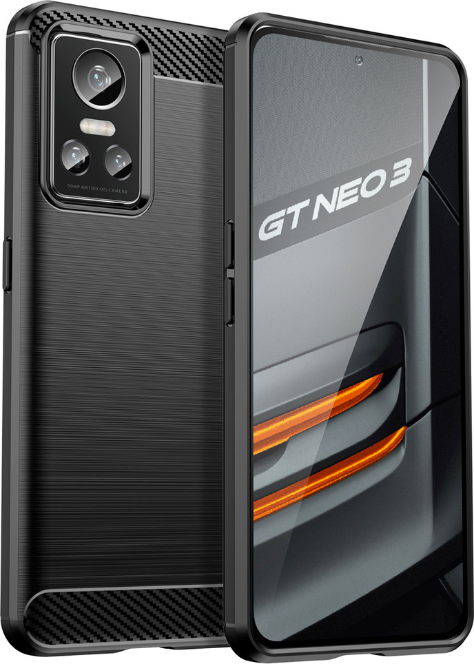Silikonové karbonové pouzdro Carbon Case pro Realme GT Neo 3, černé