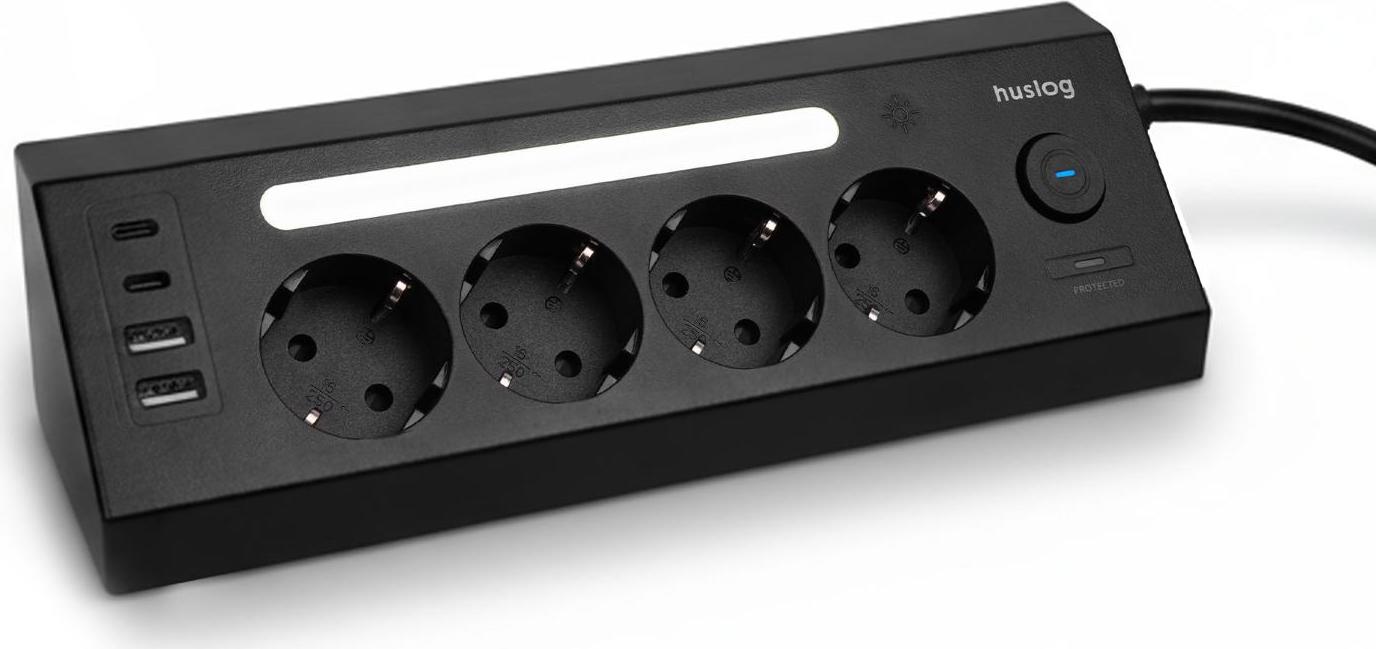 Huslog prodlužovací kabel s LED diodou