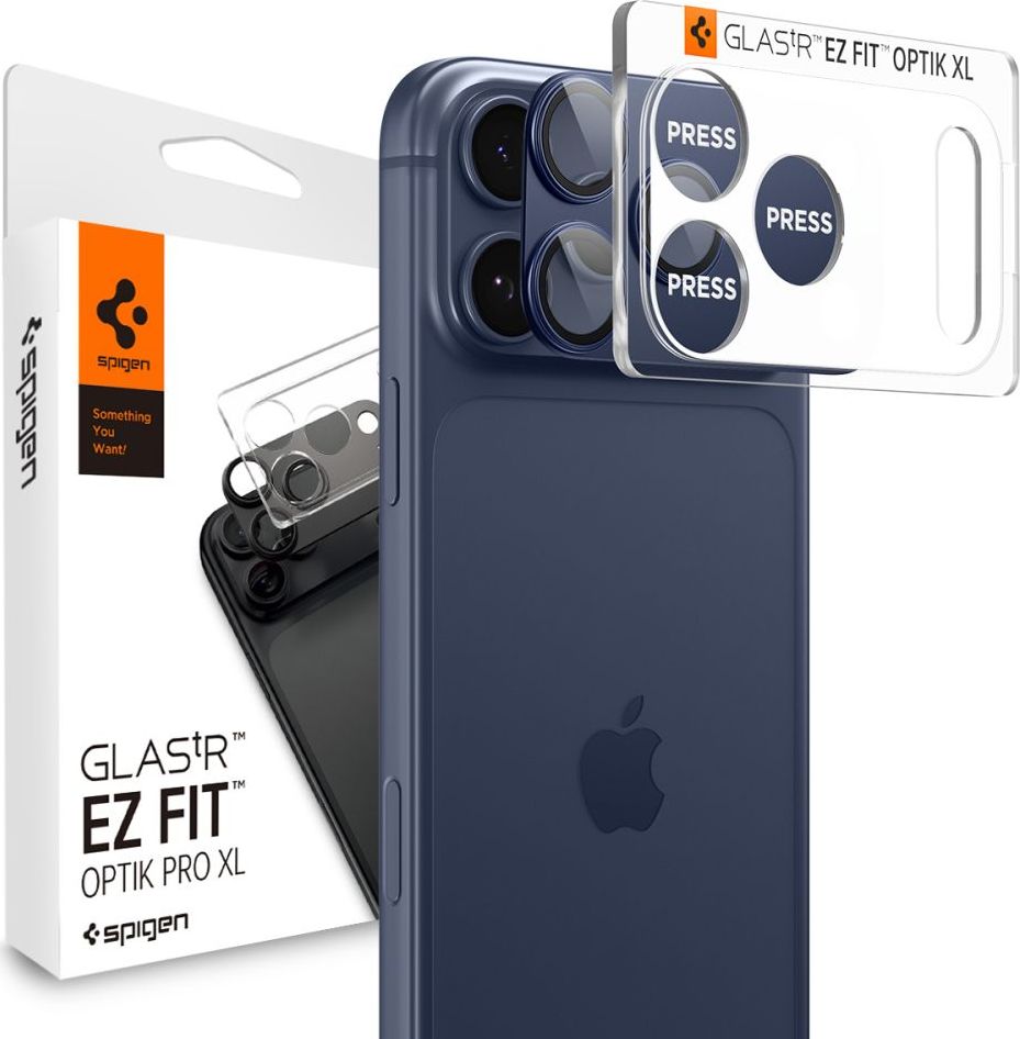 Ochranné sklo na čočku fotoaparátu SPIGEN OPTIK PRO XL GLAS.TR ”EZ FIT” CAMERA PROTECTOR IPHONE 17 PRO BLUE
