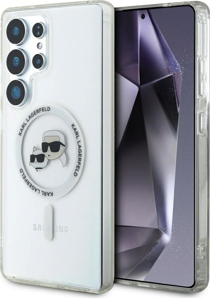Karl Lagerfeld IML K&CH Heads MagSafe Zadní Kryt pro Samsung Galaxy S25 Ultra Transparent