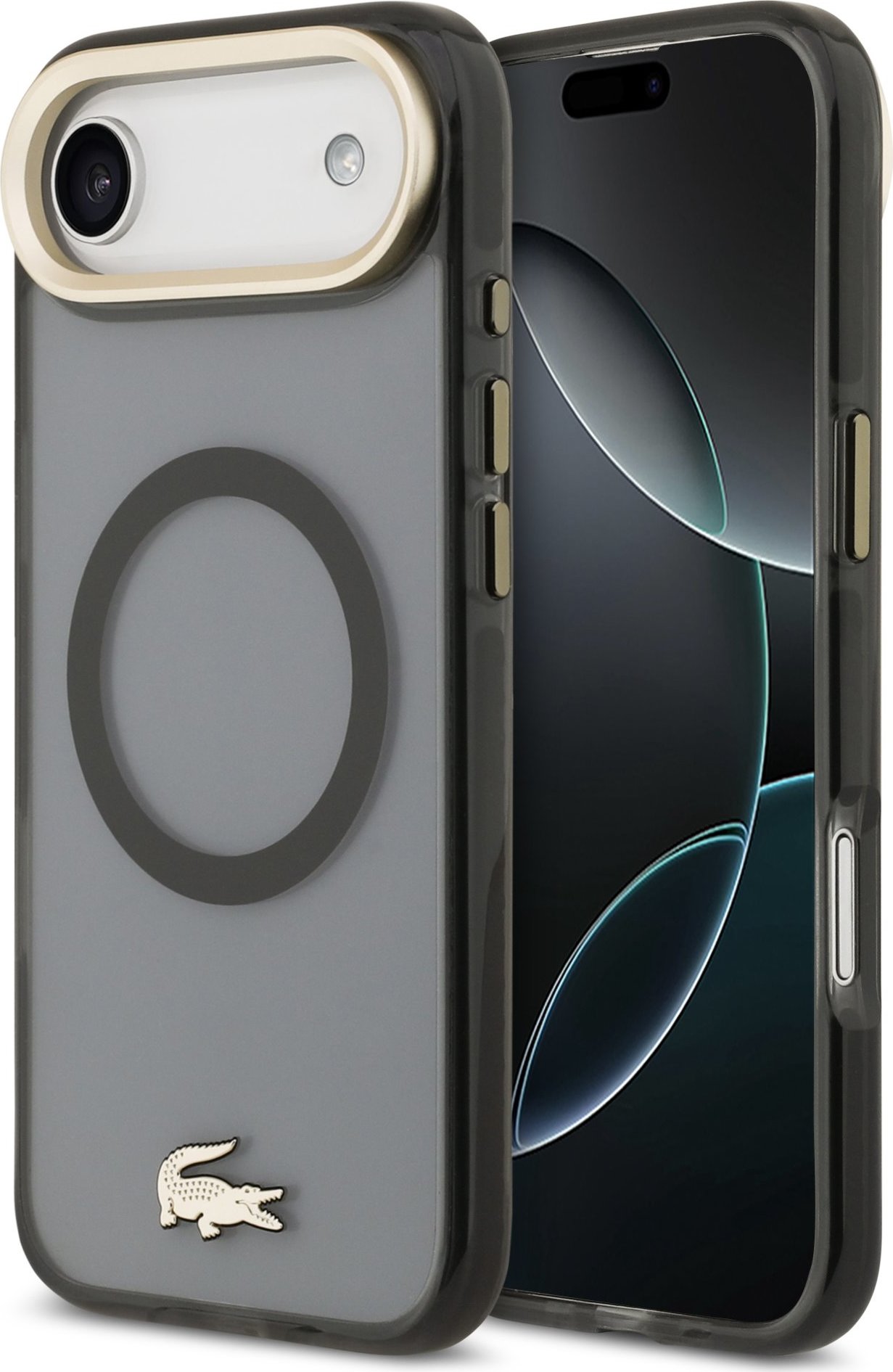 Lacoste PC/TPU Frosted Finish Gold Logo MagSafe Zadní Kryt pro iPhone Air Black