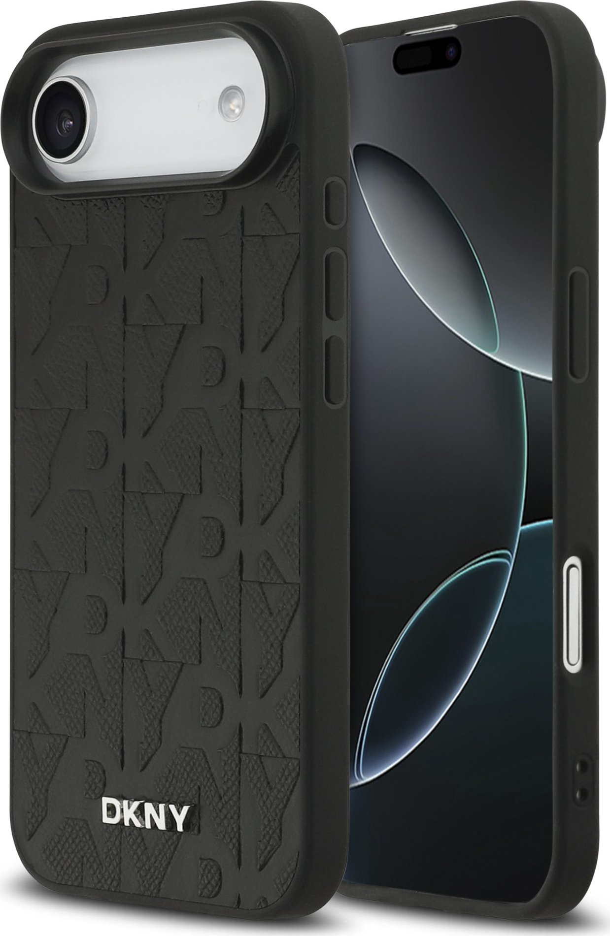 DKNY PU Leather Grid Pattern Magsafe Zadní Kryt pro iPhone Air Black