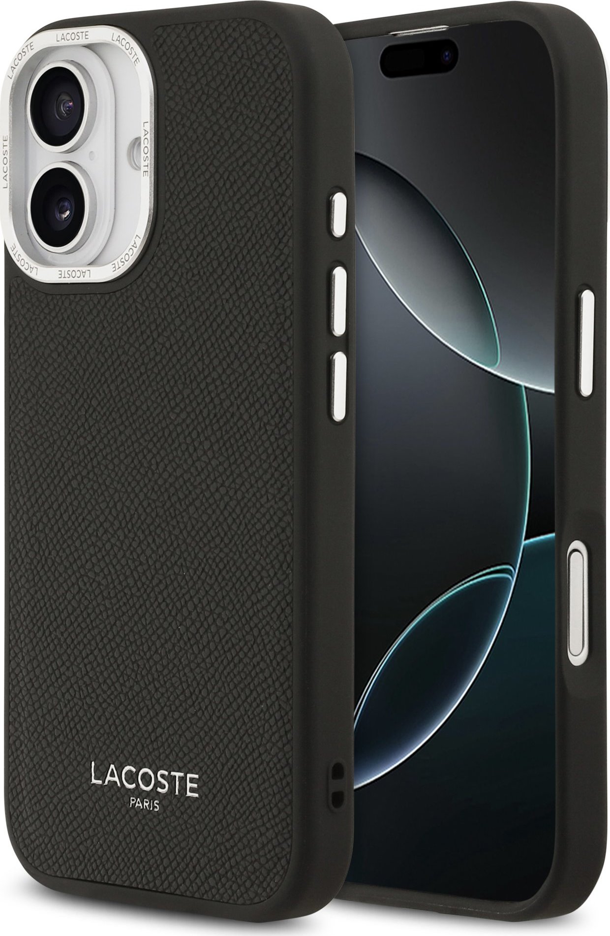 Lacoste PU Leather Champs Elysees MagSafe Zadní Kryt pro iPhone 17 Black