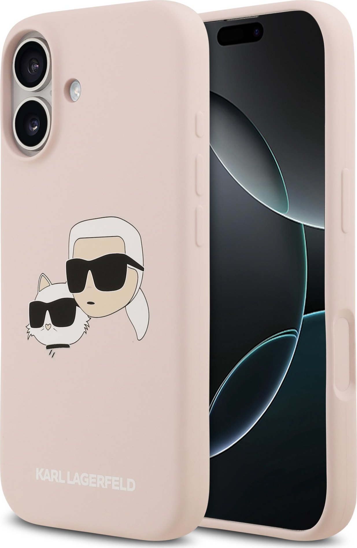 Karl Lagerfeld Liquid Silicone Double Heads MagSafe Zadní Kryt pro iPhone 17 Pink