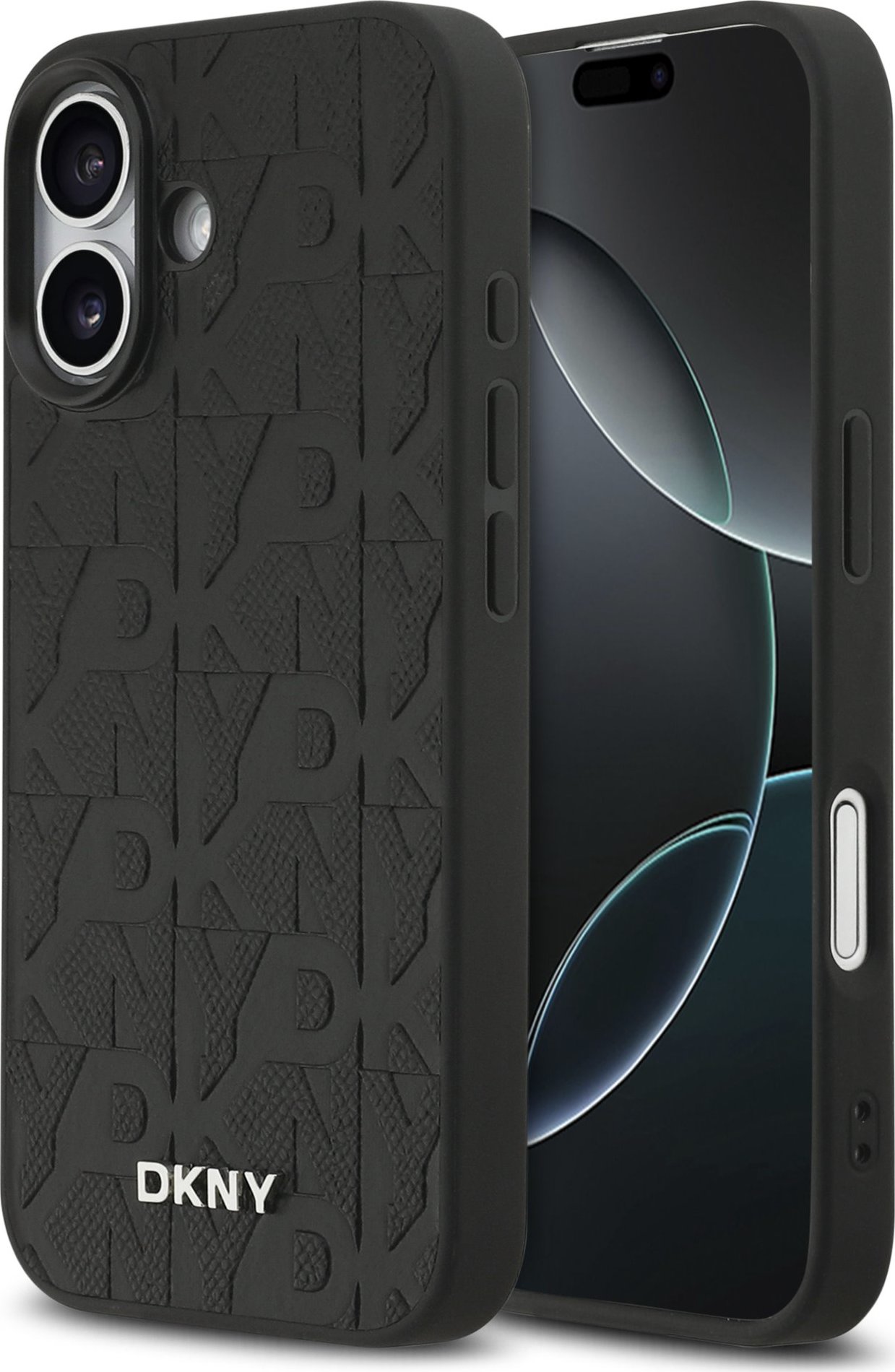 DKNY PU Leather Grid Pattern Magsafe Zadní Kryt pro iPhone 17 Black