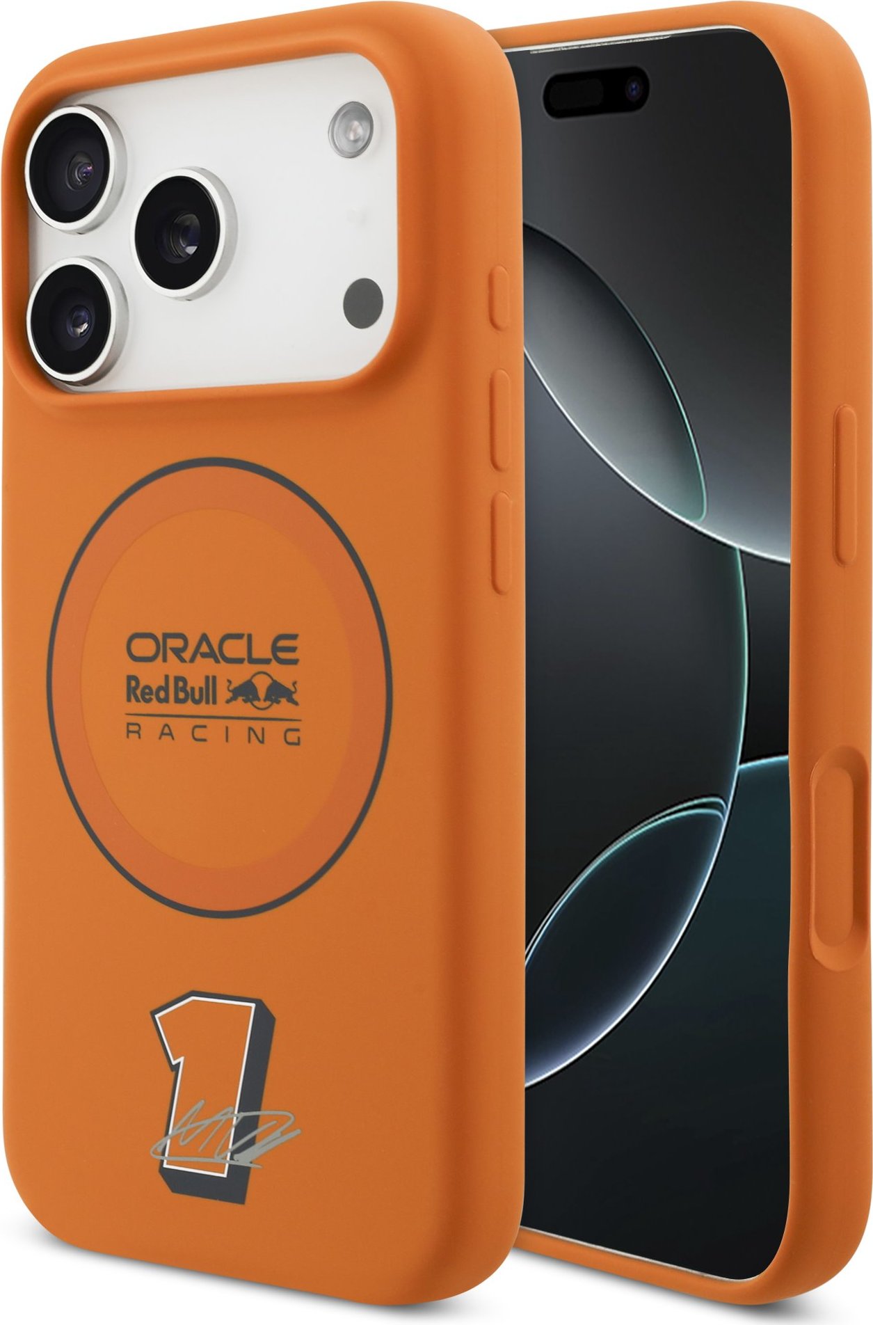 Red Bull Silicone Blue Ring MagSafe Zadní Kryt pro iPhone 17 Pro Orange