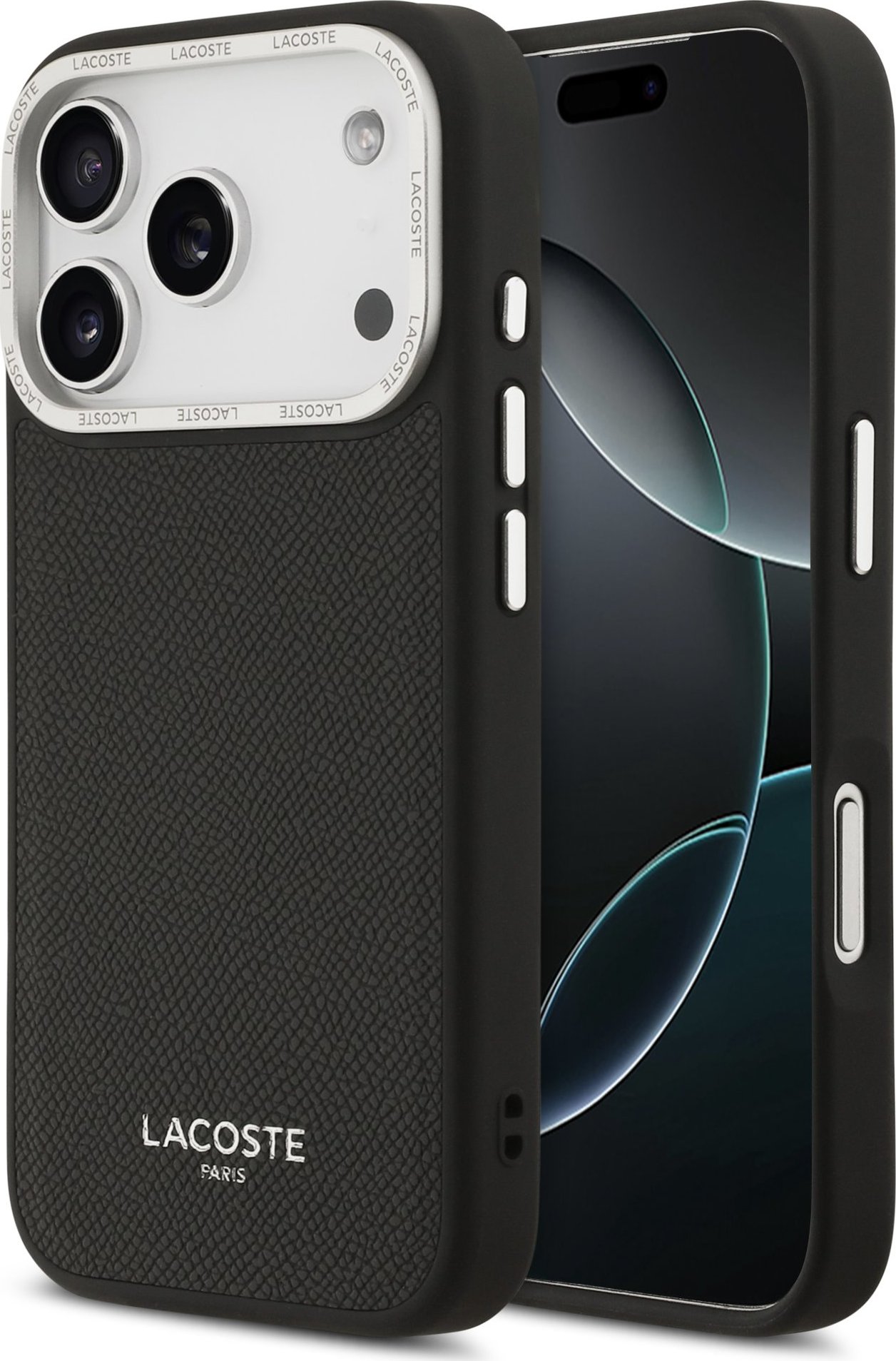 Lacoste PU Leather Champs Elysees MagSafe Zadní Kryt pro iPhone 17 Pro Black