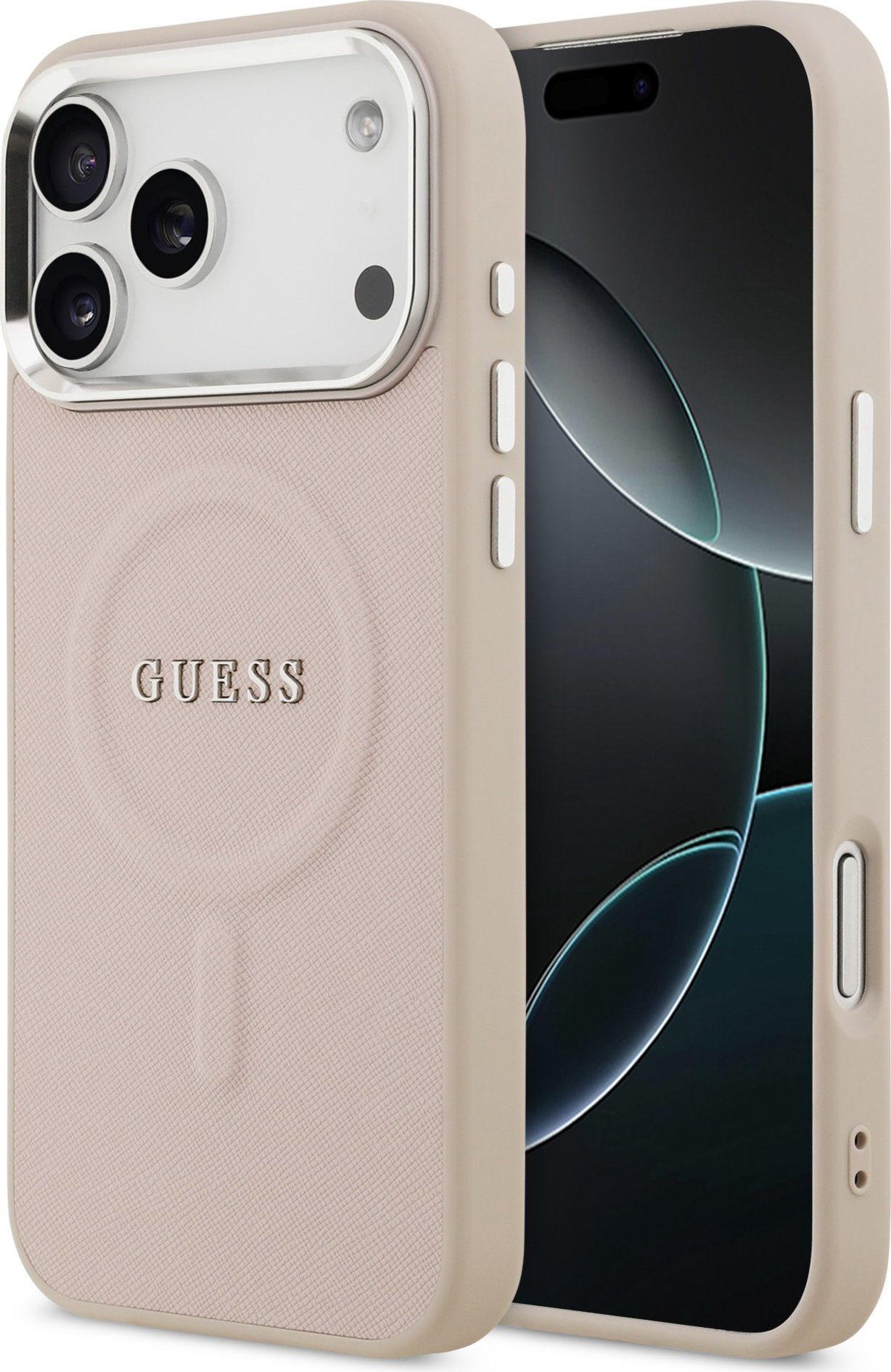 Guess PU Saffiano MagSafe Zadní Kryt pro iPhone 17 Pro Pink