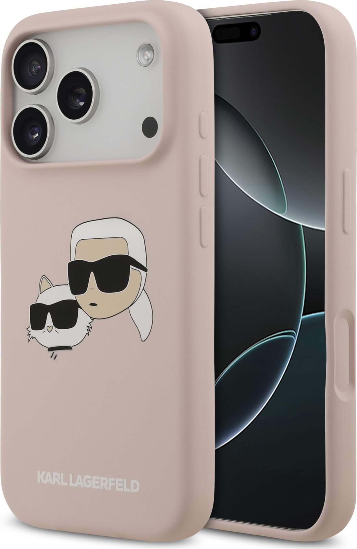 Karl Lagerfeld Liquid Silicone Double Heads MagSafe Zadní Kryt pro iPhone 17 Pro Pink