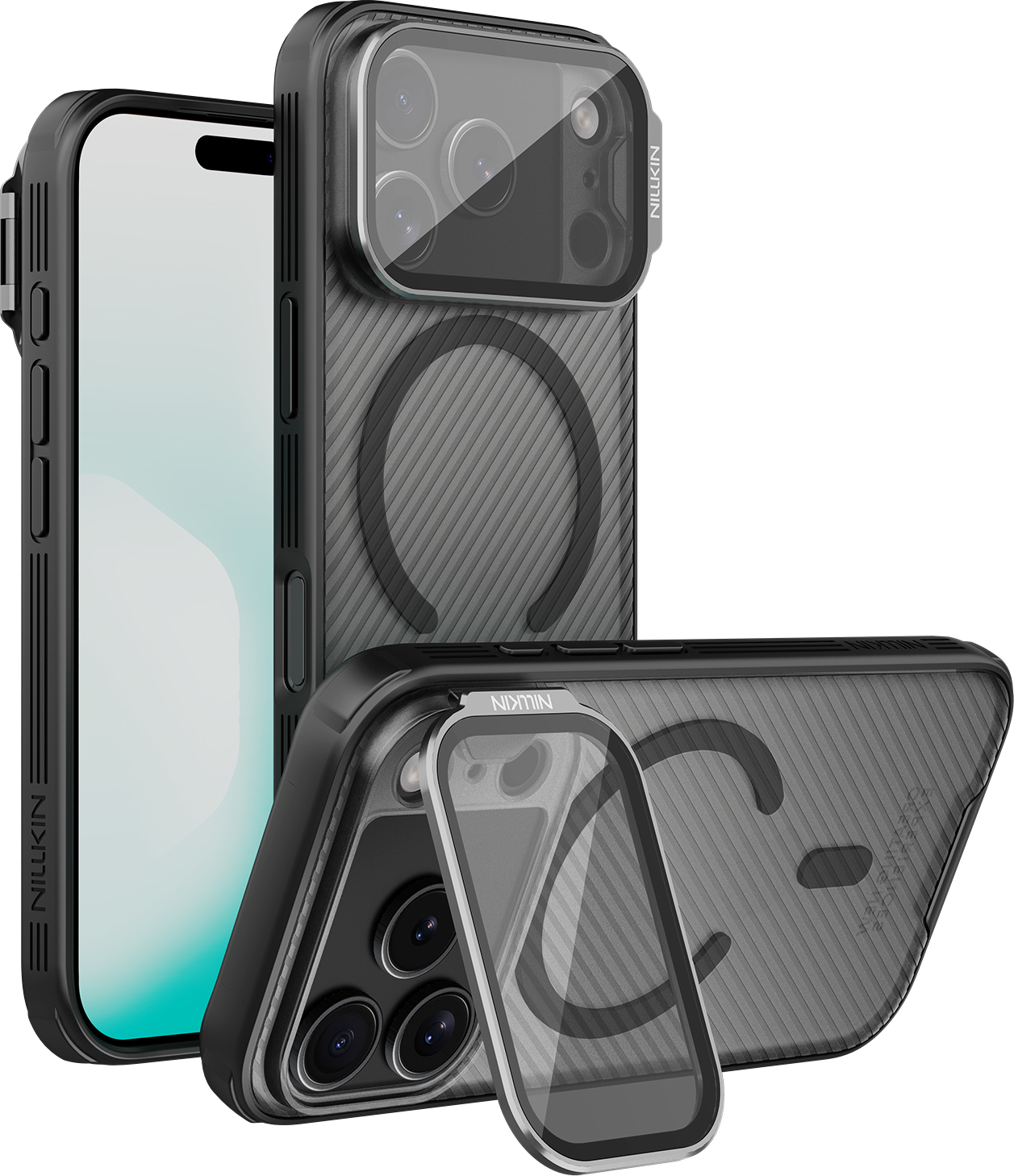 Nillkin CamShield Prop Magnetic Zadní Kryt pro Apple iPhone 18 Pro/17 Pro Transparent Black