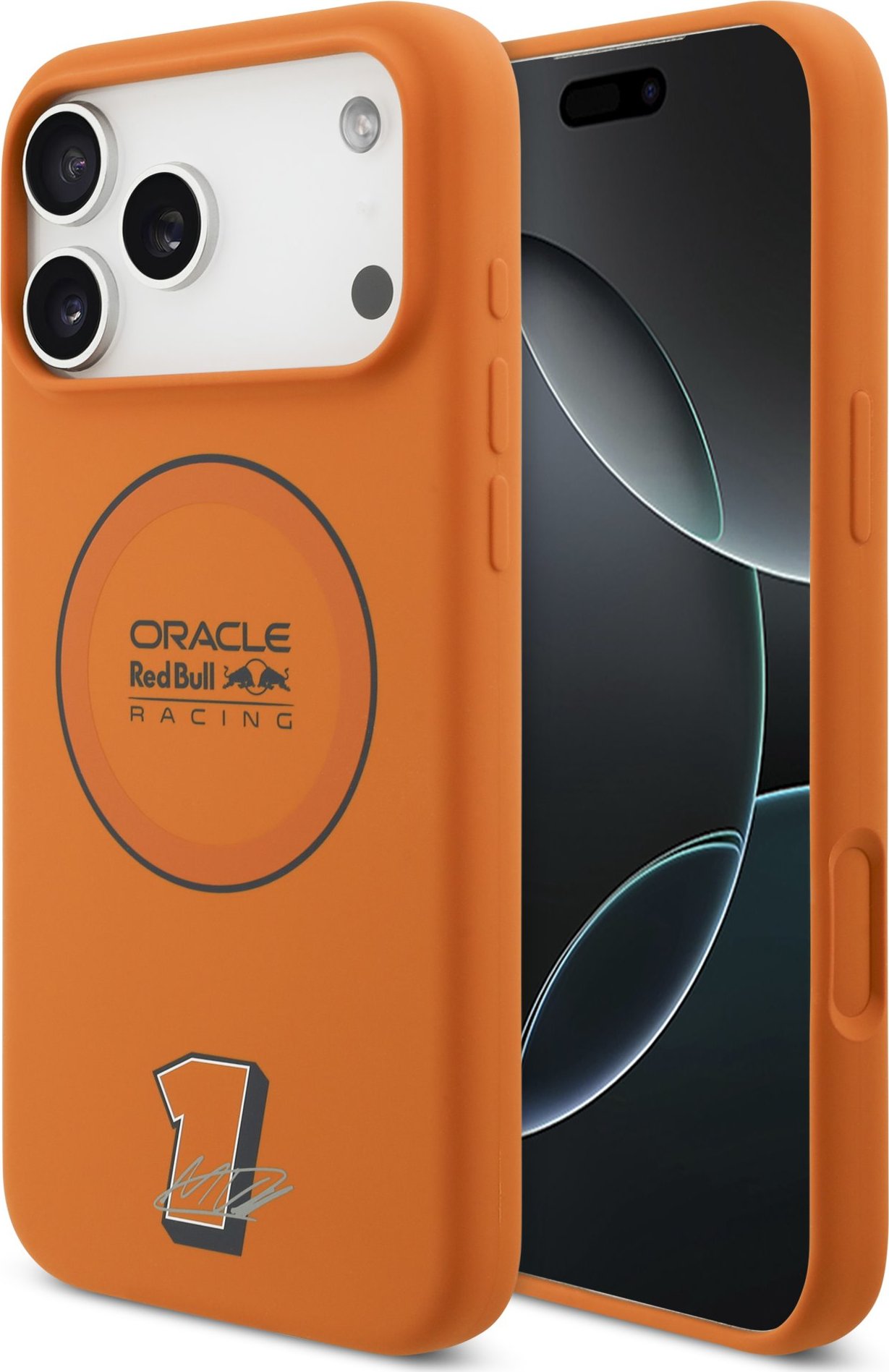 Red Bull Silicone Blue Ring MagSafe Zadní Kryt pro iPhone 17 Pro Max Orange