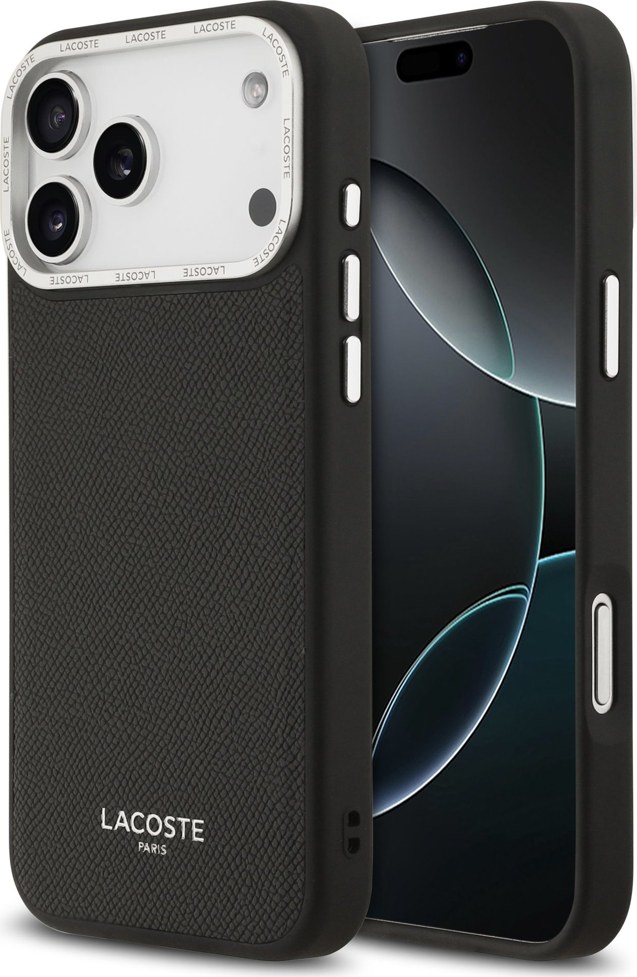 Lacoste PU Leather Champs Elysees MagSafe Zadní Kryt pro iPhone 17 Pro Max Black