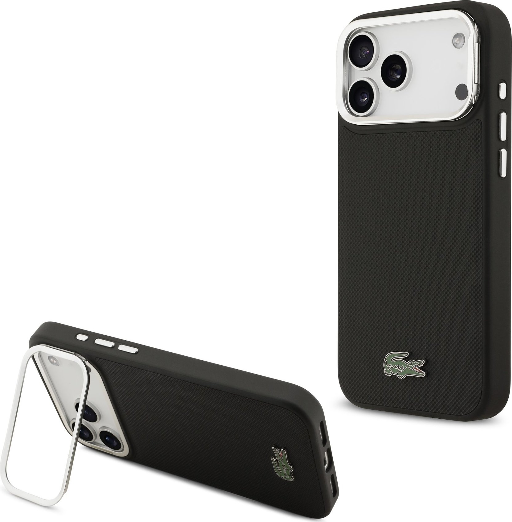 Lacoste Iconic Petit Pique Camera Stand MagSafe Zadní Kryt pro iPhone 17 Pro Max Black