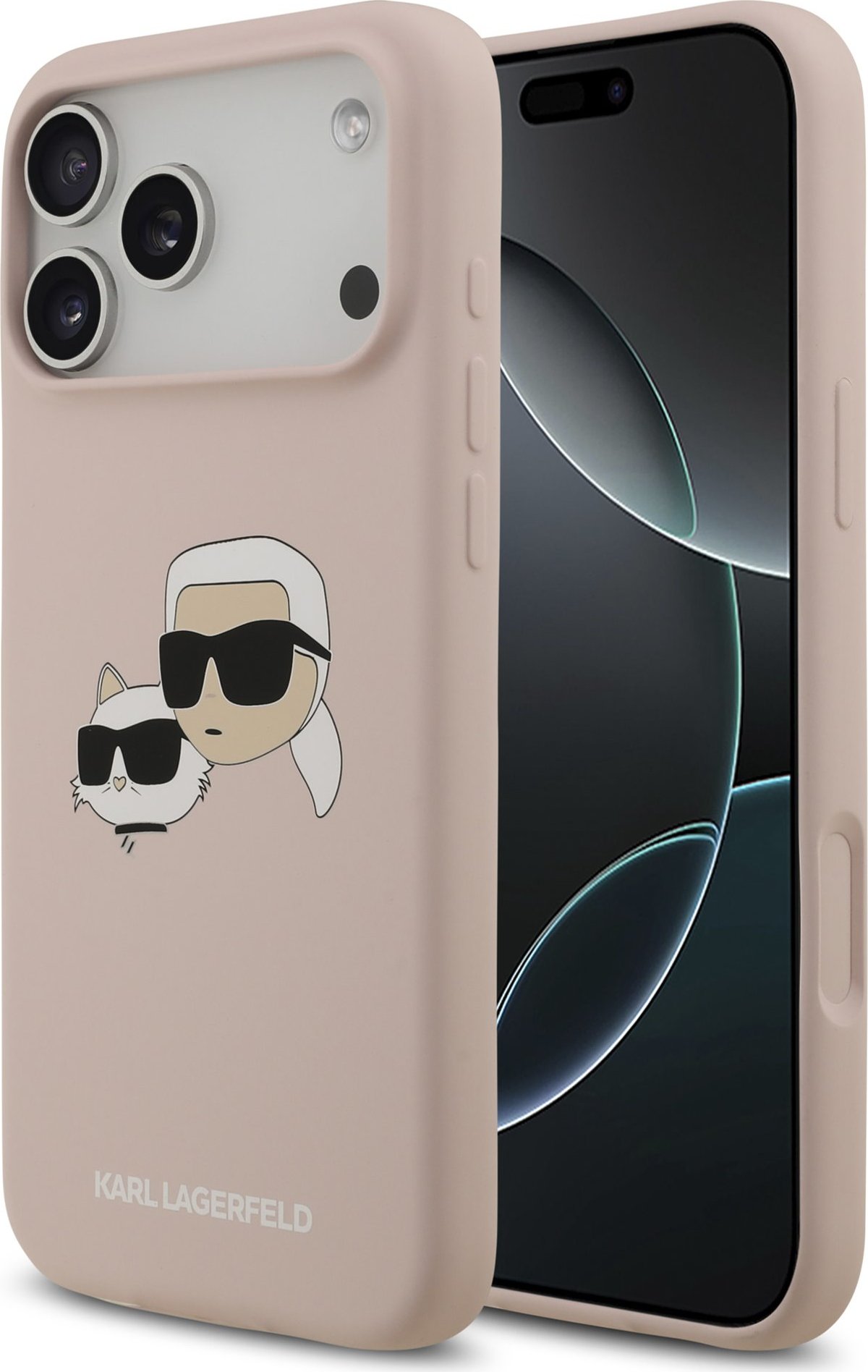 Karl Lagerfeld Liquid Silicone Double Heads MagSafe Zadní Kryt pro iPhone 17 Pro Max Pink