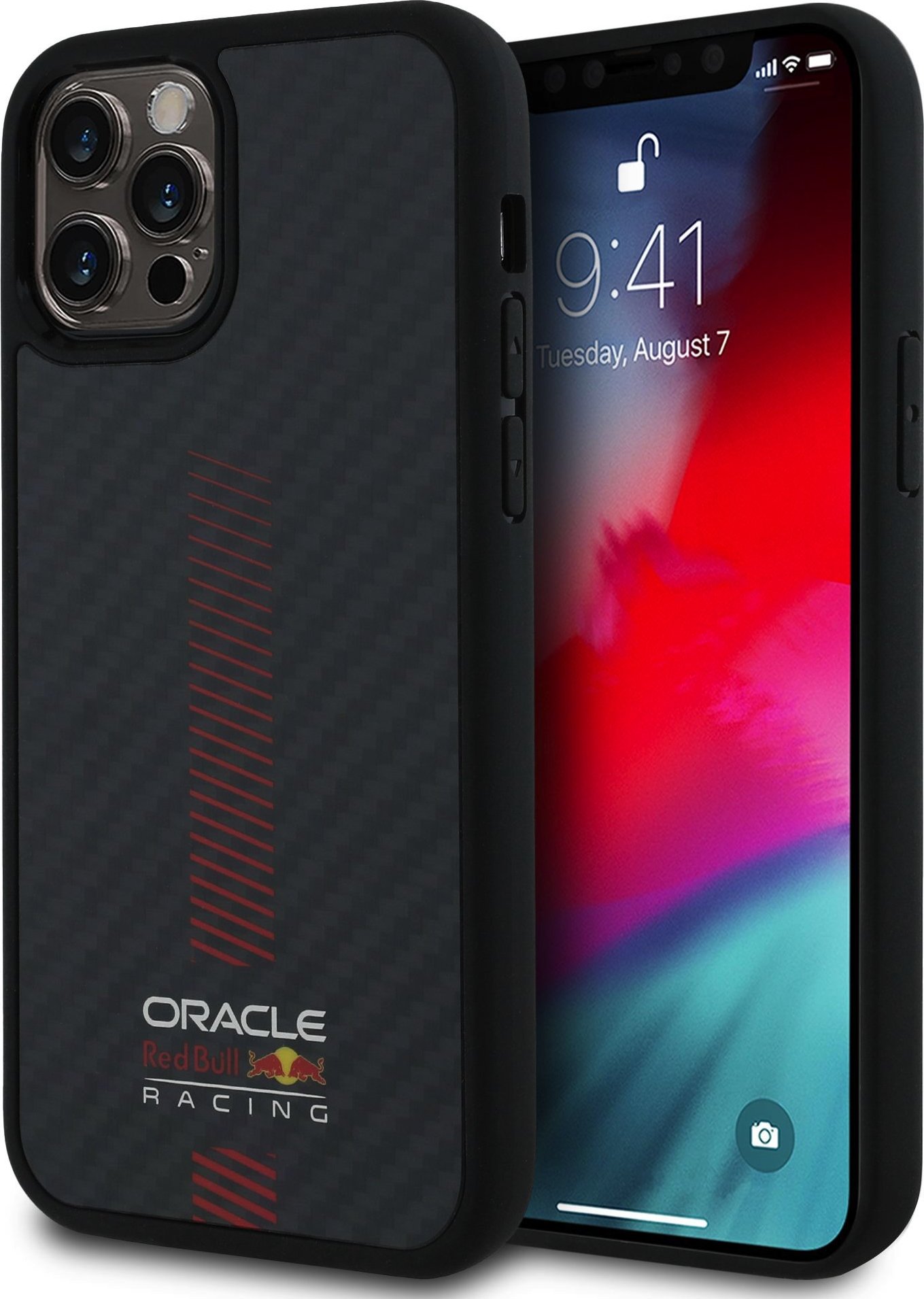 Red Bull Carbon Powerbar MagSafe Zadní Kryt pro iPhone 12/12 Pro Black