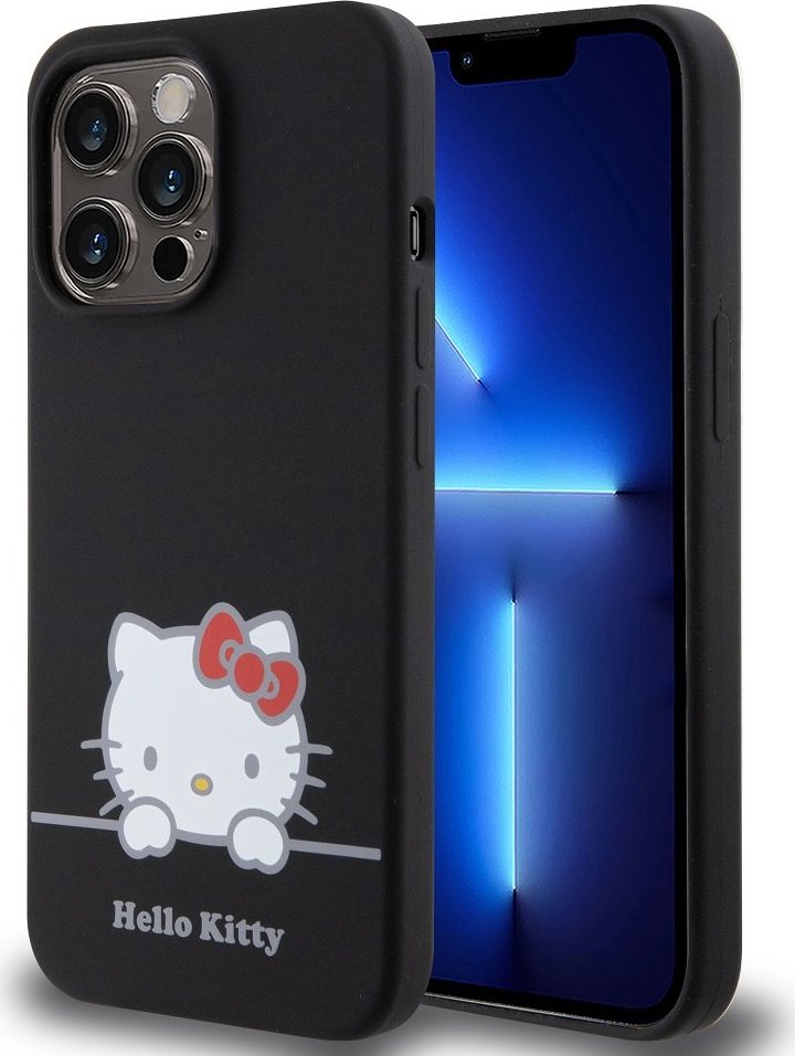 Hello Kitty Liquid Silicone Daydreaming Logo Zadní Kryt pro iPhone 13 Pro Black