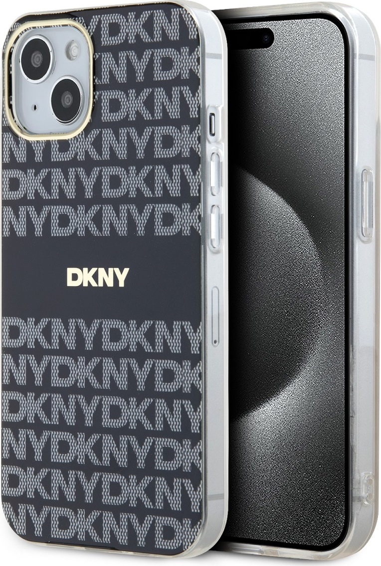 DKNY PC/TPU Repeat Pattern Tonal Stripe Magsafe Zadní Kryt pro iPhone 14 Black