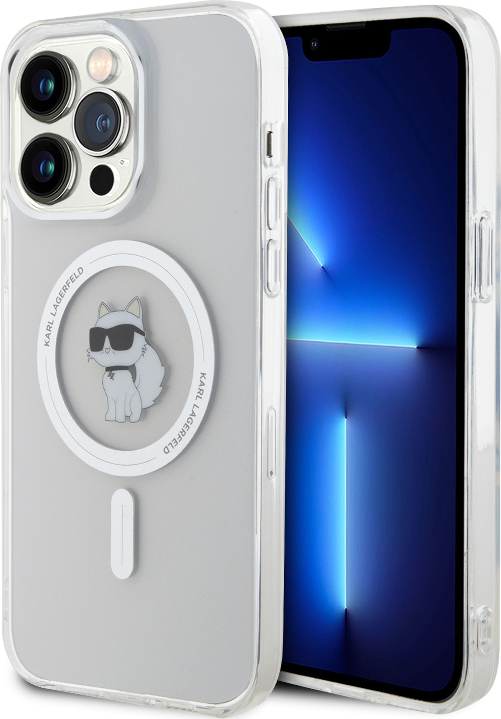 Karl Lagerfeld IML Choupette MagSafe Zadní Kryt pro iPhone 15 Pro Max Transparent