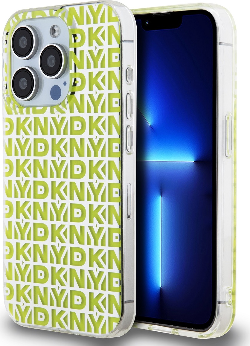 DKNY PC/TPU Repeat Pattern Zadní Kryt pro iPhone 15 Pro Max Yellow