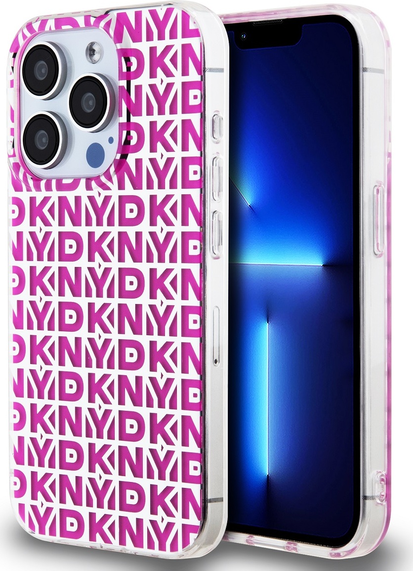 DKNY PC/TPU Repeat Pattern Zadní Kryt pro iPhone 15 Pro Max Pink