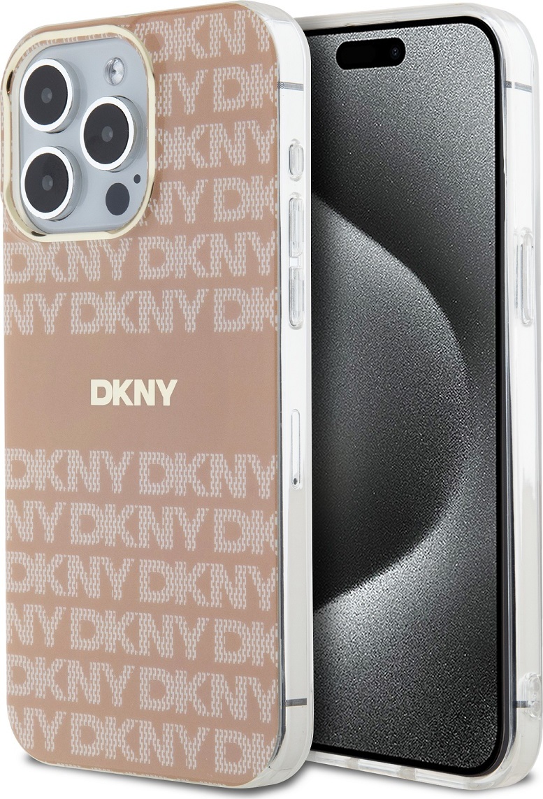 DKNY PC/TPU Repeat Pattern Tonal Stripe Magsafe Zadní Kryt pro iPhone 15 Pro Max Pink
