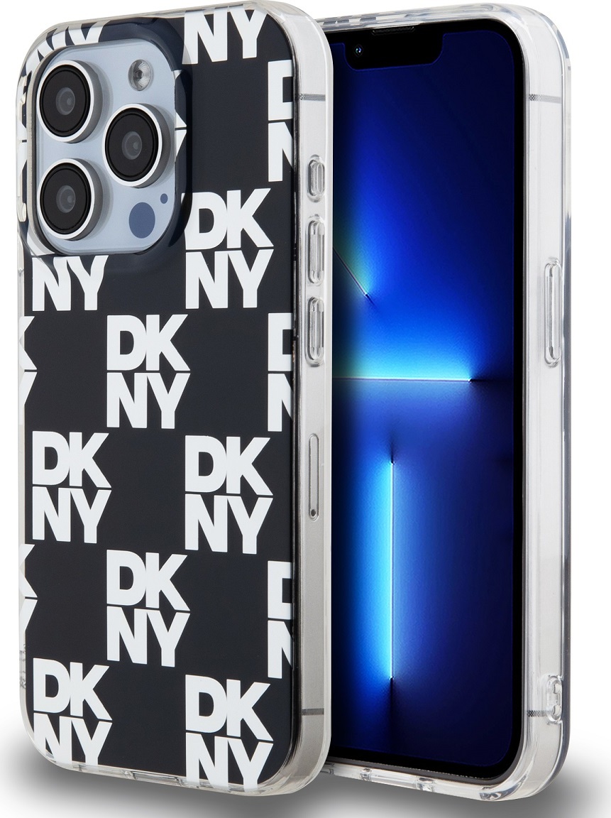 DKNY PC/TPU Checkered Pattern Zadní Kryt pro iPhone 15 Pro Black