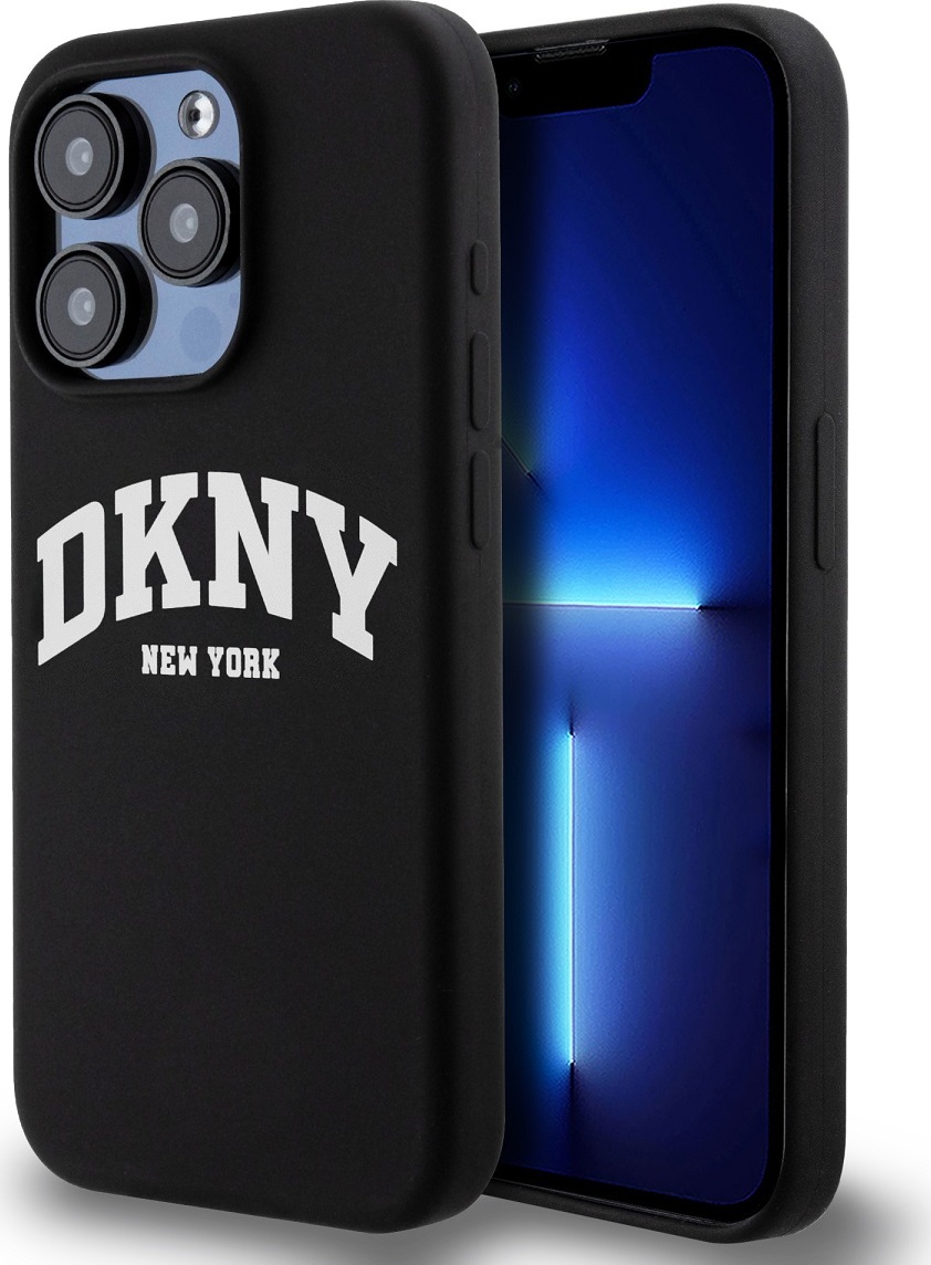 DKNY Liquid Silicone Arch Logo MagSafe Zadní Kryt pro iPhone 15 Pro Black