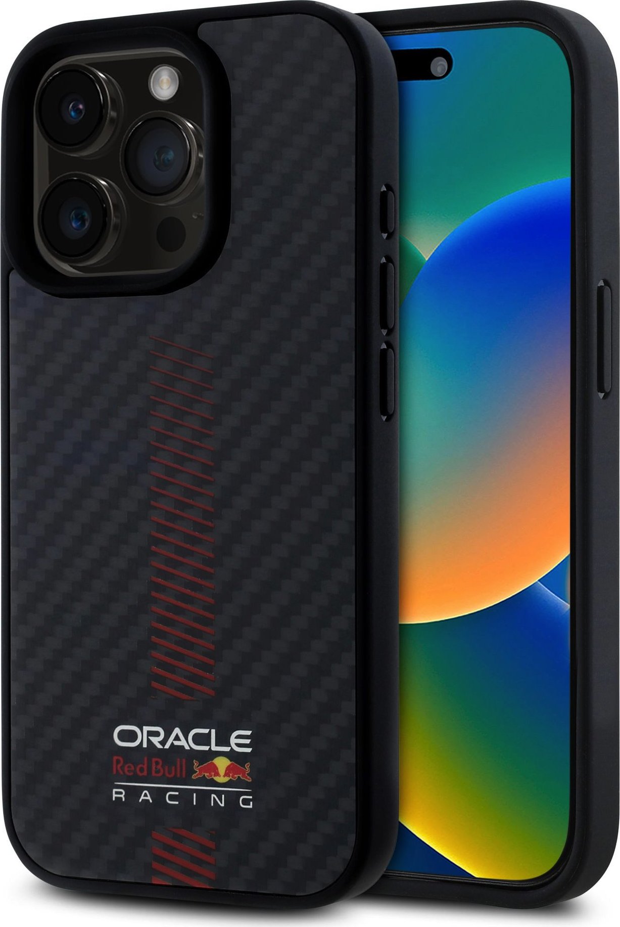 Red Bull Carbon Powerbar MagSafe Zadní Kryt pro iPhone 15 Pro Black