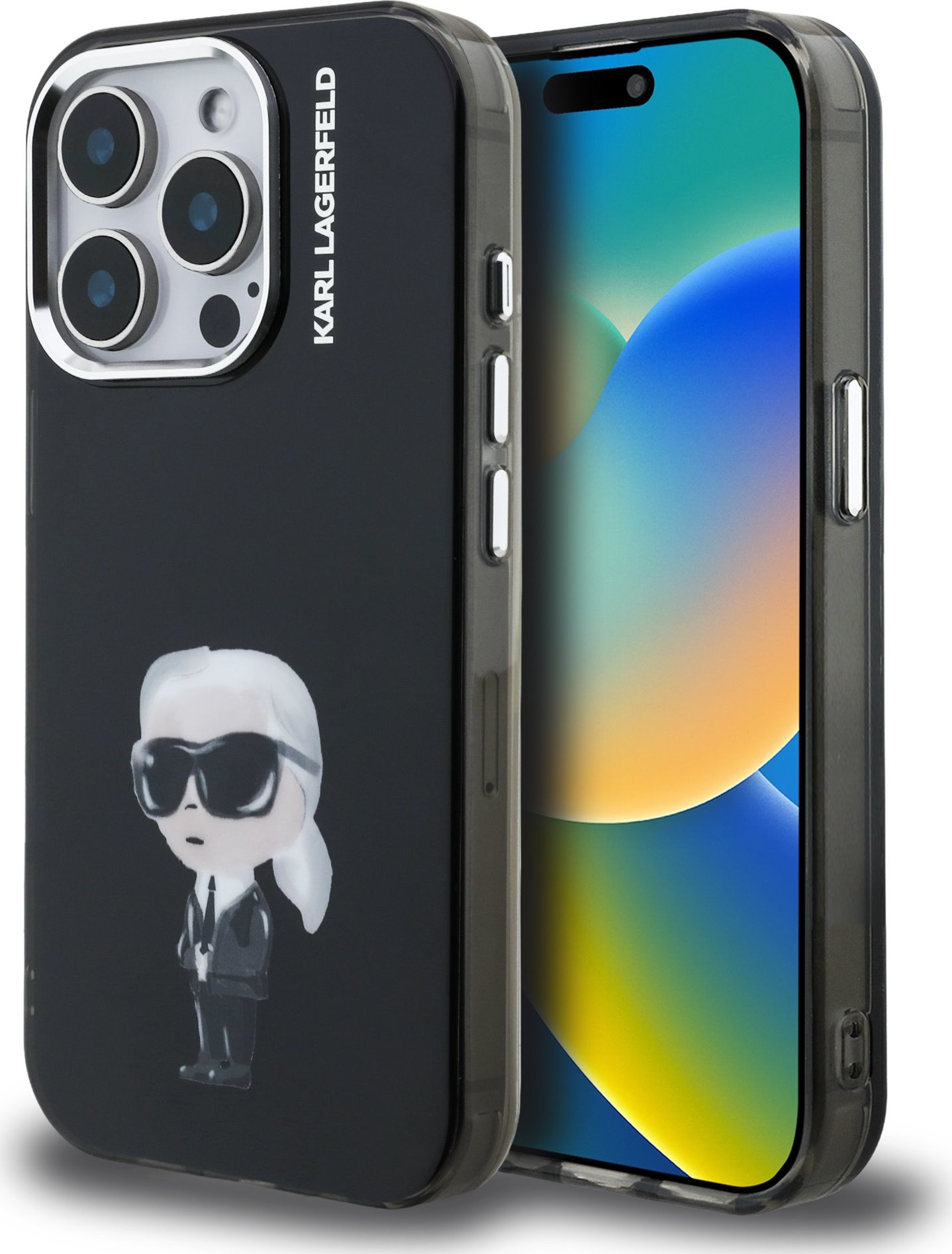 Karl Lagerfeld IML Aquarelle Karl Zadní Kryt pro iPhone 15 Pro Black