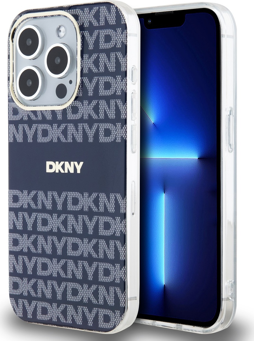 DKNY PC/TPU Repeat Pattern Tonal Stripe Magsafe Zadní Kryt pro iPhone 15 Pro Blue