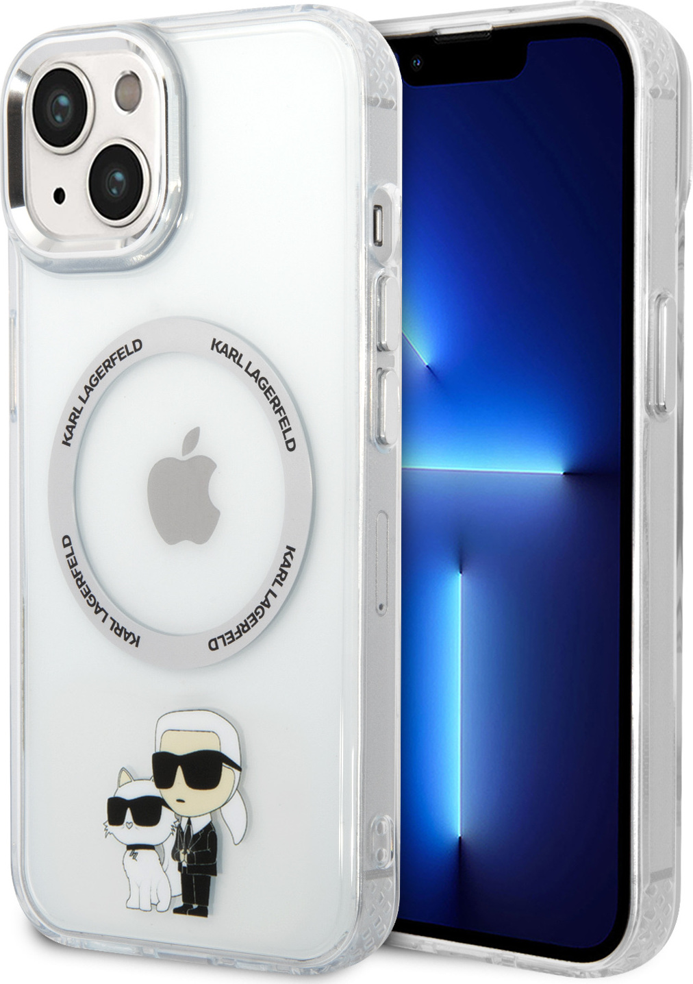 Karl Lagerfeld IML Karl and Choupette MagSafe Zadní Kryt pro iPhone 15 Transparent