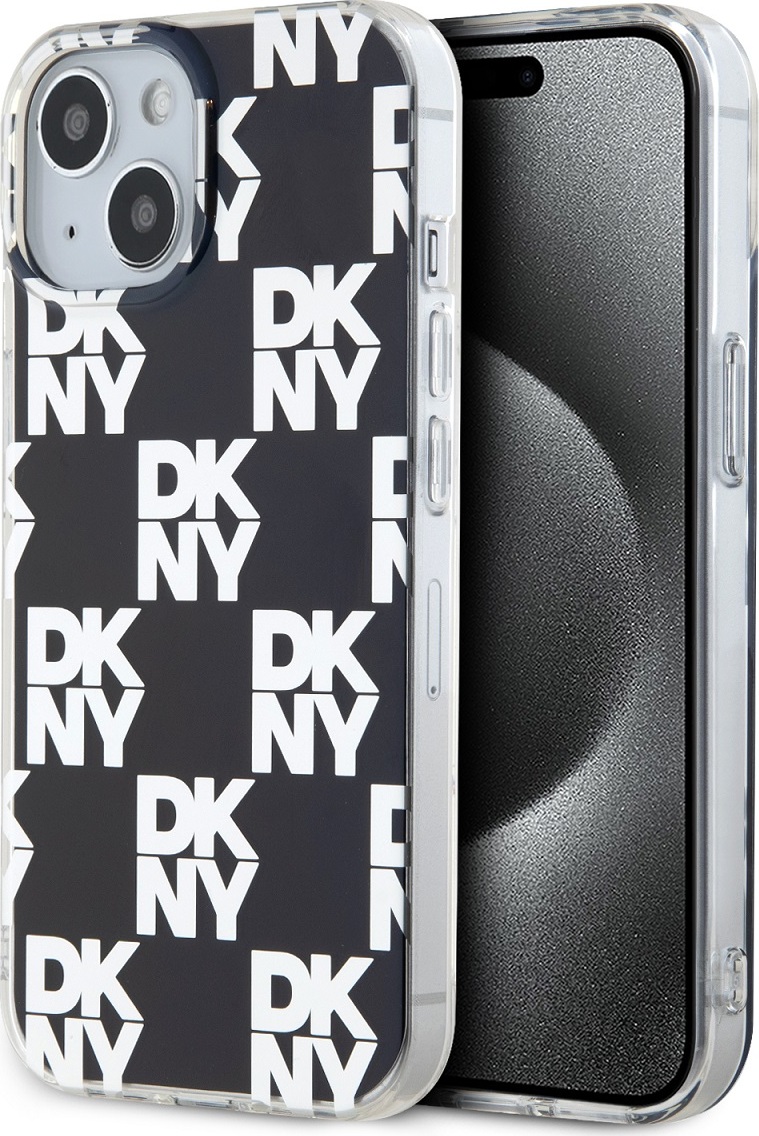 DKNY PC/TPU Checkered Pattern Zadní Kryt pro iPhone 15 Black