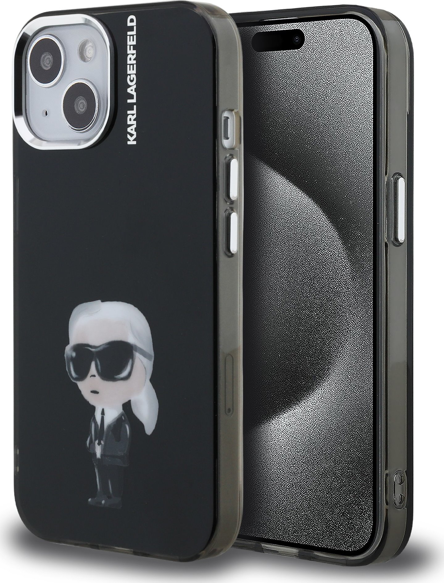 Karl Lagerfeld IML Aquarelle Karl Zadní Kryt pro iPhone 15 Black