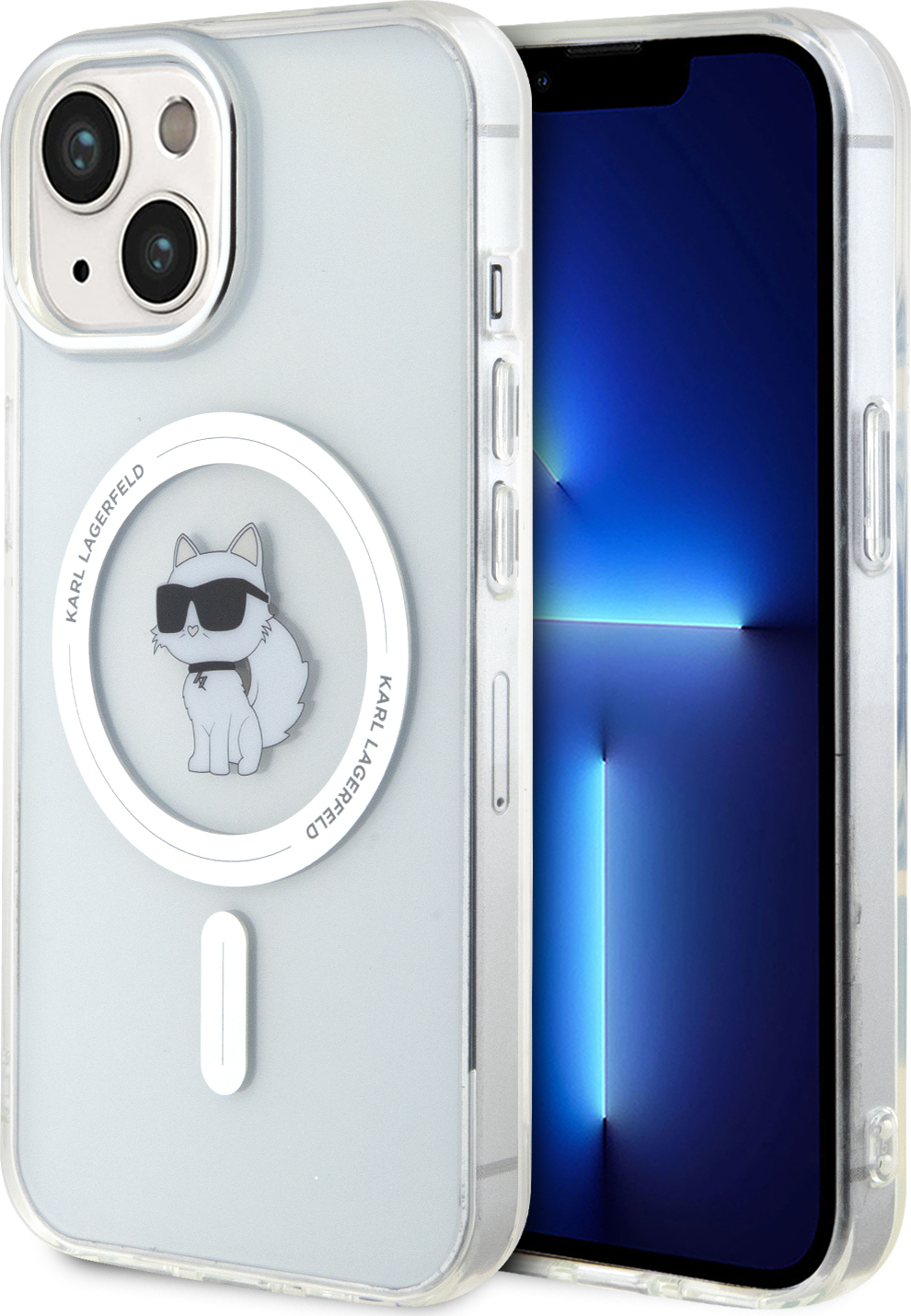 Karl Lagerfeld IML Choupette MagSafe Zadní Kryt pro iPhone 15 Transparent