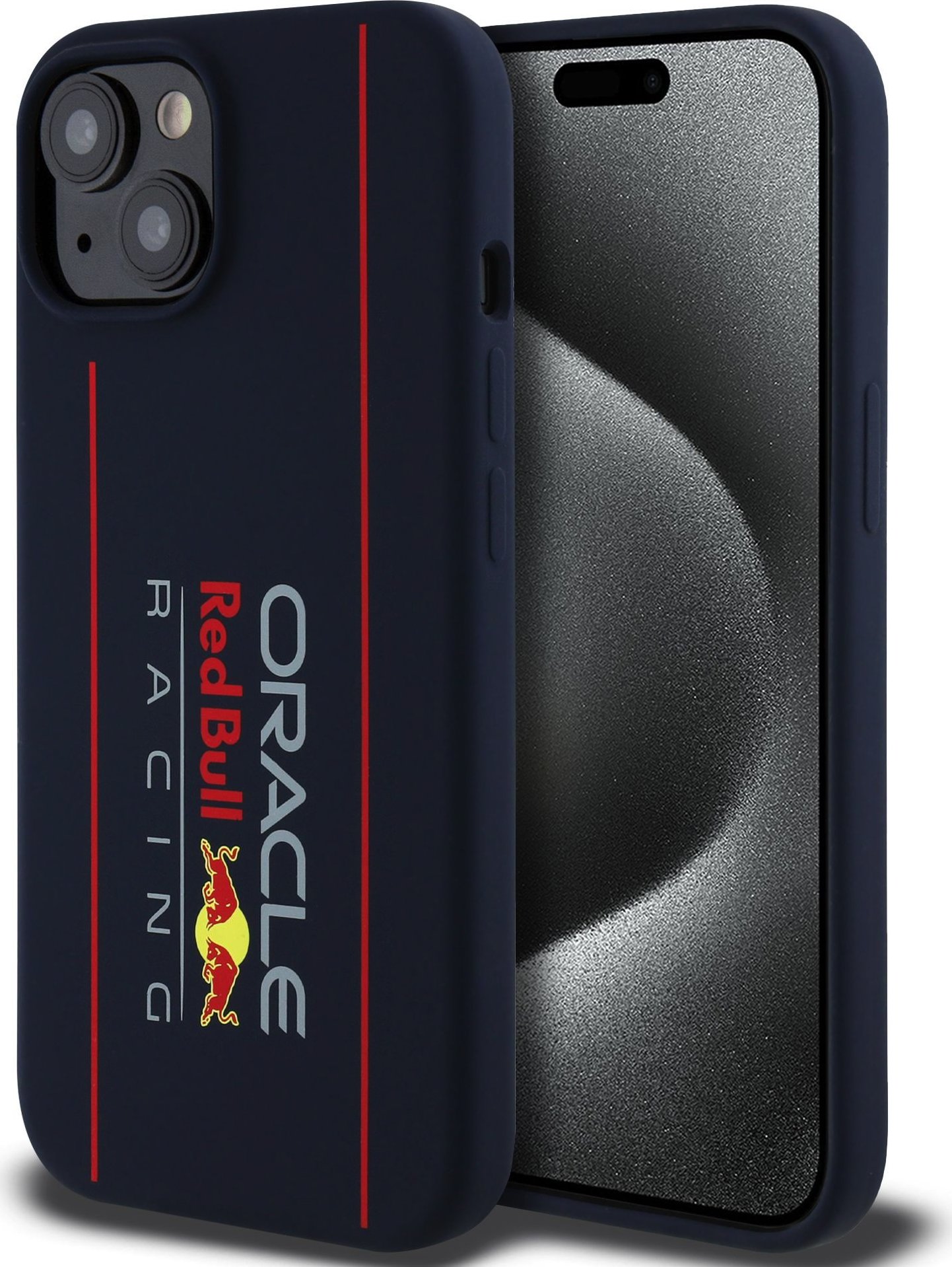 Red Bull Silicone Vertical Logo MagSafe Zadní Kryt pro iPhone 15 Navy