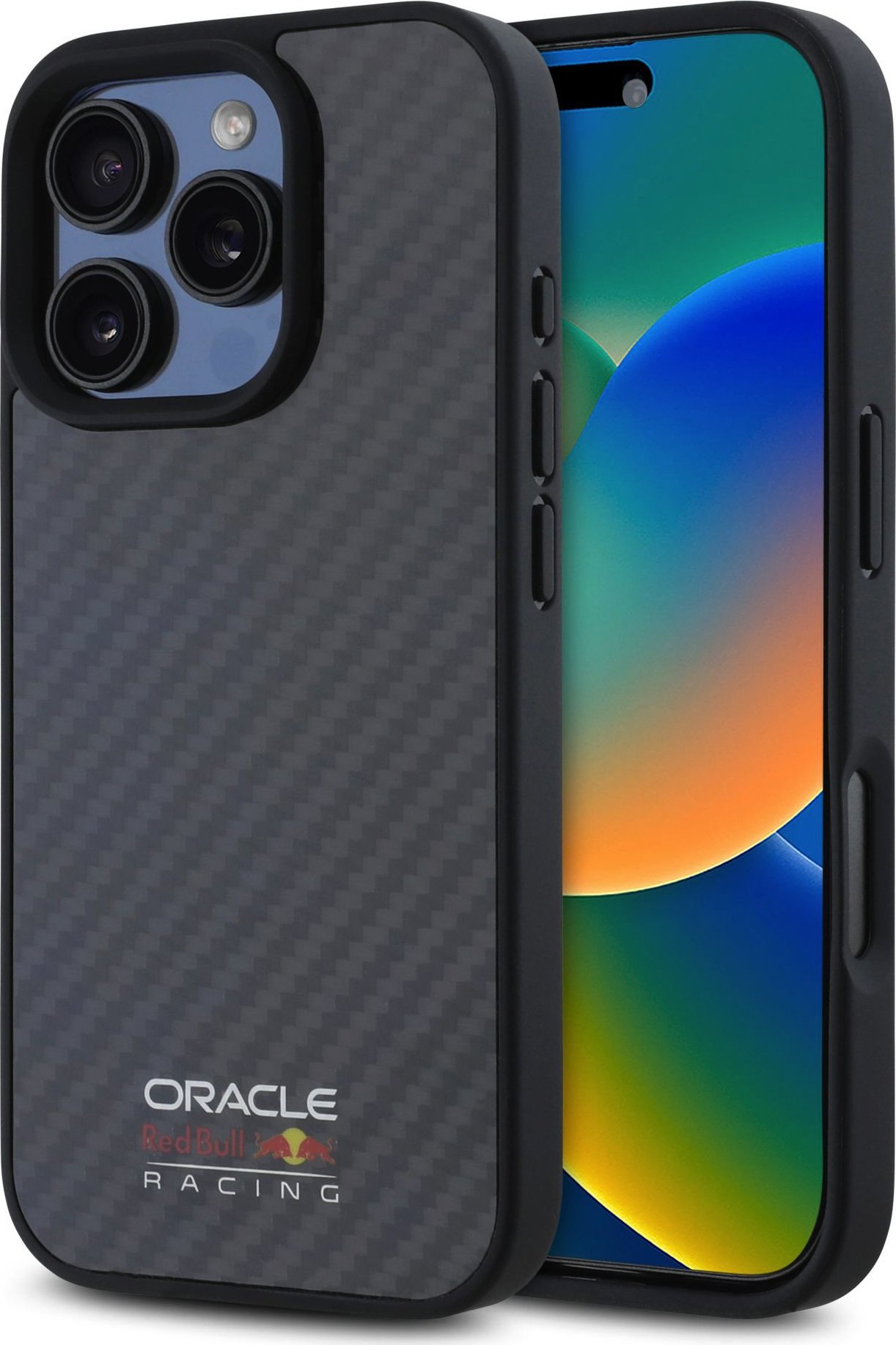 Red Bull Carbon Shiny Logo MagSafe Zadní Kryt pro iPhone 16 Pro Max Black