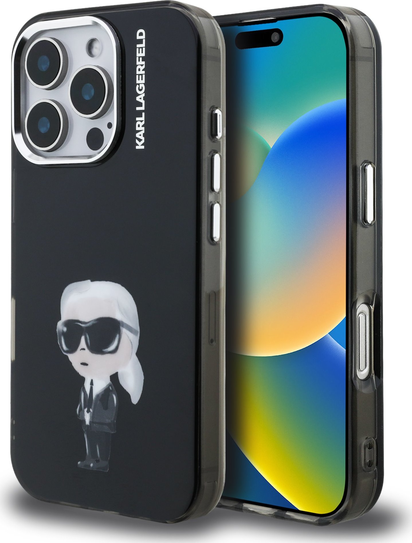 Karl Lagerfeld IML Aquarelle Karl Zadní Kryt pro iPhone 16 Pro Max Black